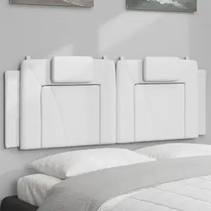 vidaXL Coussin de tête de lit blanc 140 cm similicuir pas cher
