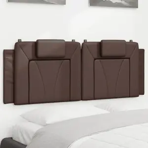 vidaXL Coussin de tête de lit marron 140 cm similicuir pas cher