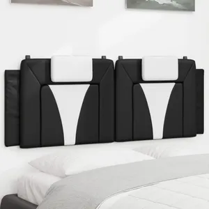 vidaXL Coussin de tête de lit noir et blanc 120 cm similicuir pas cher