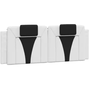 vidaXL Coussin de tête de lit noir et blanc 120 cm similicuir pas cher
