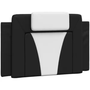 vidaXL Coussin de tête de lit noir et blanc 80 cm similicuir pas cher