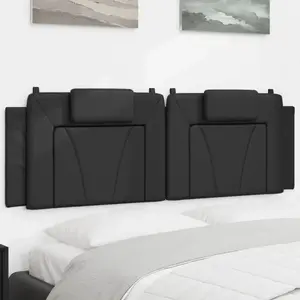 vidaXL Coussin de tête de lit noir 160 cm similicuir pas cher