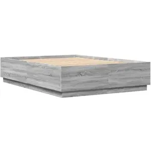 vidaXL Cadre de lit avec lumières LED sonoma gris 120x200 cm pas cher