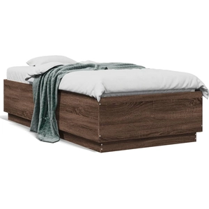 vidaXL Cadre de lit chêne marron 90x200 cm bois d'ingénierie pas cher