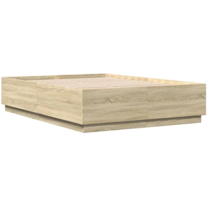 vidaXL Cadre de lit chêne sonoma 140x200 cm bois d'ingénierie pas cher