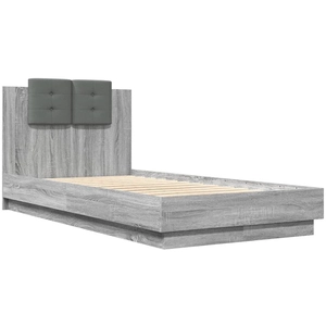 vidaXL Cadre de lit avec tête de lit sonoma gris 75x190 cm