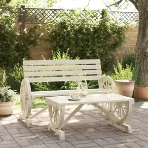 vidaXL Salon de jardin 2 pcs bois de sapin massif pas cher