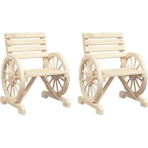 vidaXL Chaises de jardin 2 pcs 58x58x78,5 cm bois de sapin massif pas cher
