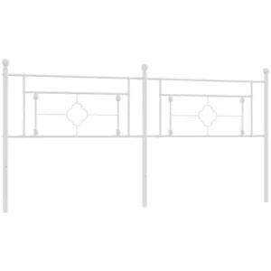 vidaXL Tête de lit métal blanc 200 cm pas cher