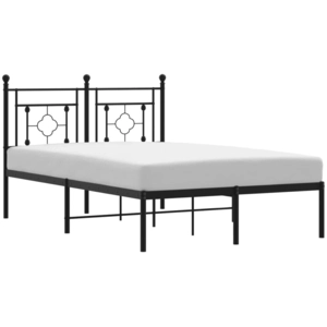 vidaXL Cadre de lit métal avec tête de lit noir 90x190 cm pas cher