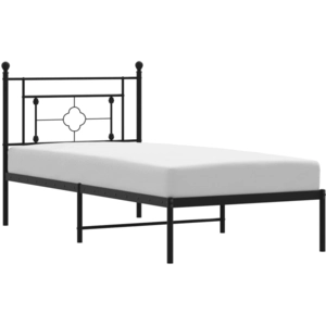 vidaXL Cadre de lit métal avec tête de lit noir 120x200 cm pas cher