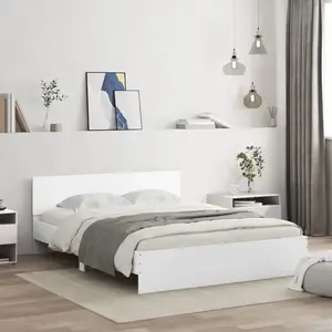 Comparateur de prix : vidaXL Cadre de lit avec tête de lit et LED blanc 160x200 cm