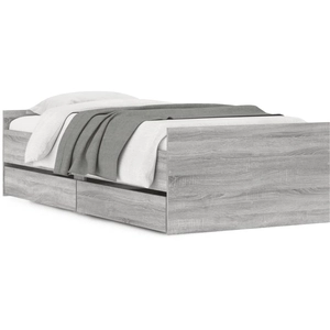 vidaXL Cadre de lit avec tiroirs sonoma gris 90x200 cm pas cher
