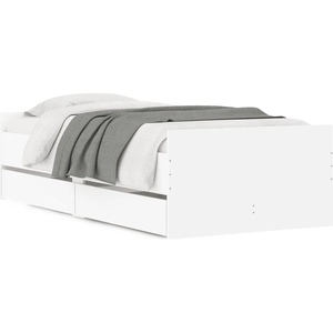 vidaXL Cadre de lit avec tiroirs blanc 90x190 cm pas cher