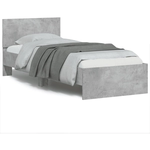vidaXL Cadre de lit tête de lit gris béton 75x190 cm bois ingénierie pas cher