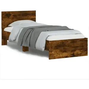 vidaXL Cadre de lit tête de lit chêne fumé 75x190 cm bois ingénierie