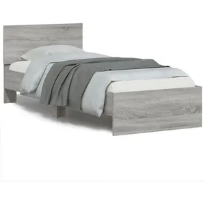 Comparateur de prix : vidaXL Cadre de lit avec tête de lit sonoma gris 75x190 cm