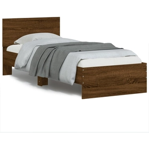 vidaXL Cadre de lit tête de lit chêne marron 90x190 cm bois ingénierie pas cher
