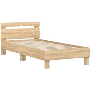 vidaXL Cadre de lit avec tête de lit chêne sonoma 120x190 cm pas cher