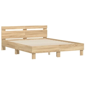 vidaXL Cadre de lit avec tête de lit chêne sonoma 150x200 cm pas cher