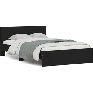 vidaXL Cadre de lit avec tête de lit noir 200x200 cm pas cher