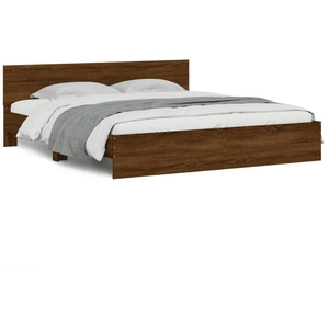 vidaXL Cadre de lit avec tête de lit chêne marron 200x200 cm pas cher
