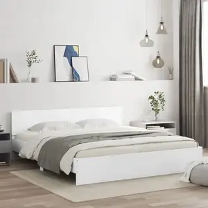 Comparateur de prix : vidaXL Cadre de lit avec tête de lit blanc 180x200 cm