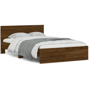 vidaXL Cadre de lit avec tête de lit chêne marron 120x190 cm pas cher