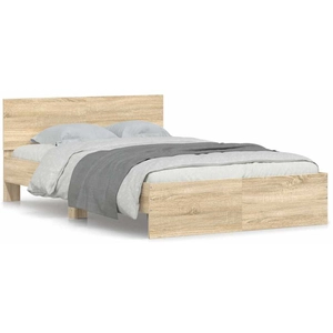 vidaXL Cadre de lit avec tête de lit chêne sonoma 120x190 cm pas cher