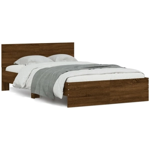 vidaXL Cadre de lit avec tête de lit chêne marron 140x190 cm