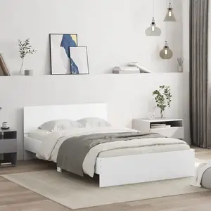 Comparateur de prix : vidaXL Cadre de lit avec tête de lit blanc 120x190 cm