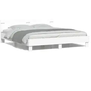 vidaXL Cadre de lit avec tête de lit et LED blanc 160x200 cm pas cher