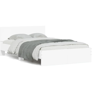 vidaXL Cadre de lit avec tête de lit blanc 140x190 cm pas cher