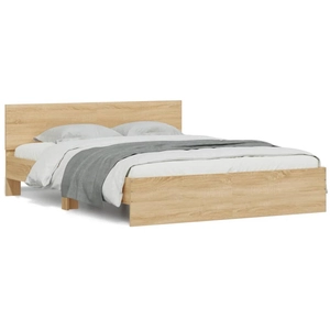 Comparateur de prix : vidaXL Cadre de lit avec tête de lit chêne sonoma 140x190 cm