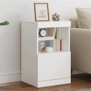 vidaXL Buffet avec lumières LED blanc 41x37x67 cm pas cher