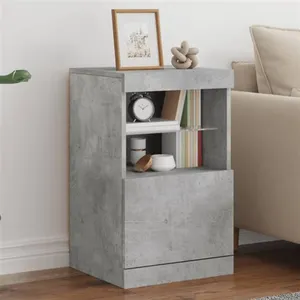 vidaXL Buffet avec lumières LED gris béton 41x37x67 cm pas cher