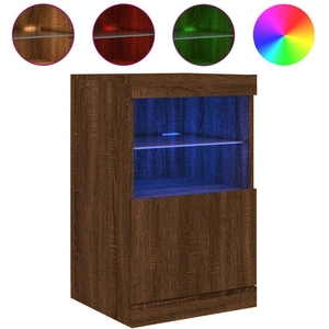 vidaXL Buffet avec lumières LED chêne marron 41x37x67 cm pas cher