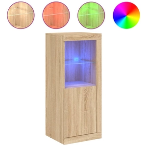vidaXL Buffet avec lumières LED chêne sonoma 41x37x100 cm pas cher