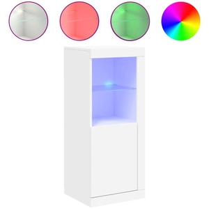 vidaXL Buffet avec lumières LED blanc 41x37x100 cm pas cher