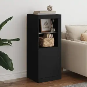 vidaXL Buffet avec lumières LED noir 41x37x100 cm pas cher