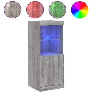 vidaXL Buffet avec lumières LED sonoma gris 41x37x100 cm pas cher