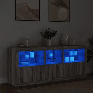 vidaXL Buffet avec lumières LED sonoma gris 162x37x67 cmVendu parfnac-be