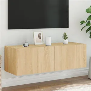 Comparateur de prix : vidaXL Meuble TV mural avec lumières LED chêne sonoma 100x35x31 cm