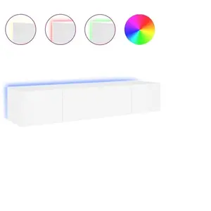 Comparateur de prix : vidaXL Meubles TV muraux avec lumières LED 2 pcs blanc 80x35x31 cm