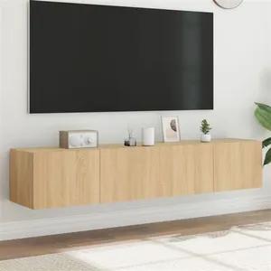 Comparateur de prix : vidaXL Meubles TV muraux lumières LED 2 pcs chêne sonoma 80x35x31 cm