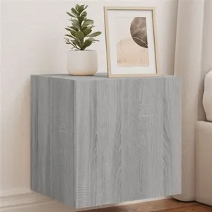 vidaXL Meubles TV muraux et lumières LED 2pcs sonoma gris 40,5x35x40cm pas cher