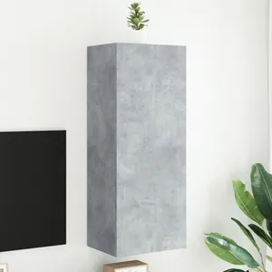 vidaXL Meuble TV mural gris béton 40,5x30x102 cm bois d'ingénierie pas cher