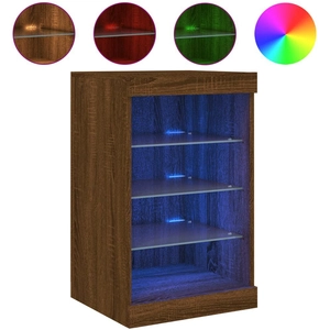 Comparateur de prix : vidaXL Buffet avec lumières LED chêne marron 41x37x67 cm