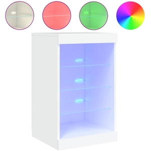 vidaXL Buffet avec lumières LED blanc 41x37x67 cm pas cher