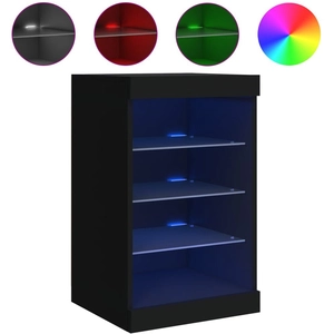 vidaXL Buffet avec lumières LED noir 41x37x67 cm pas cher